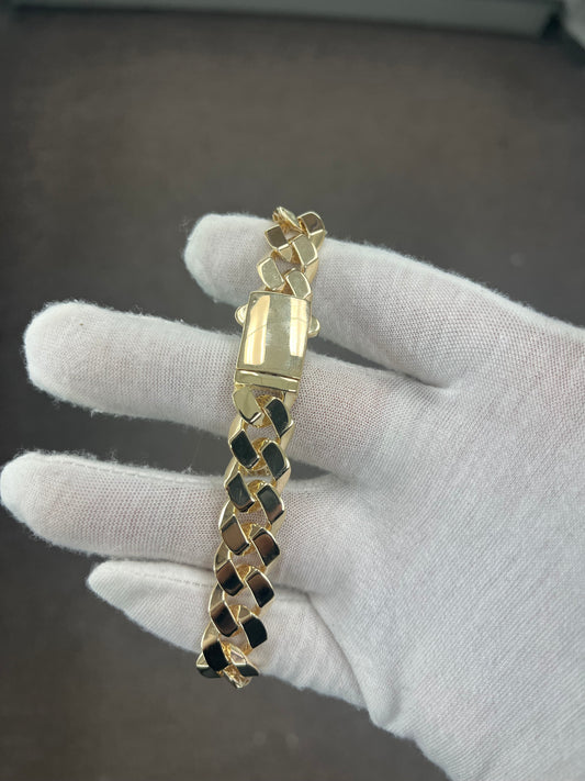 15mm Monaco bracelet 10k gold