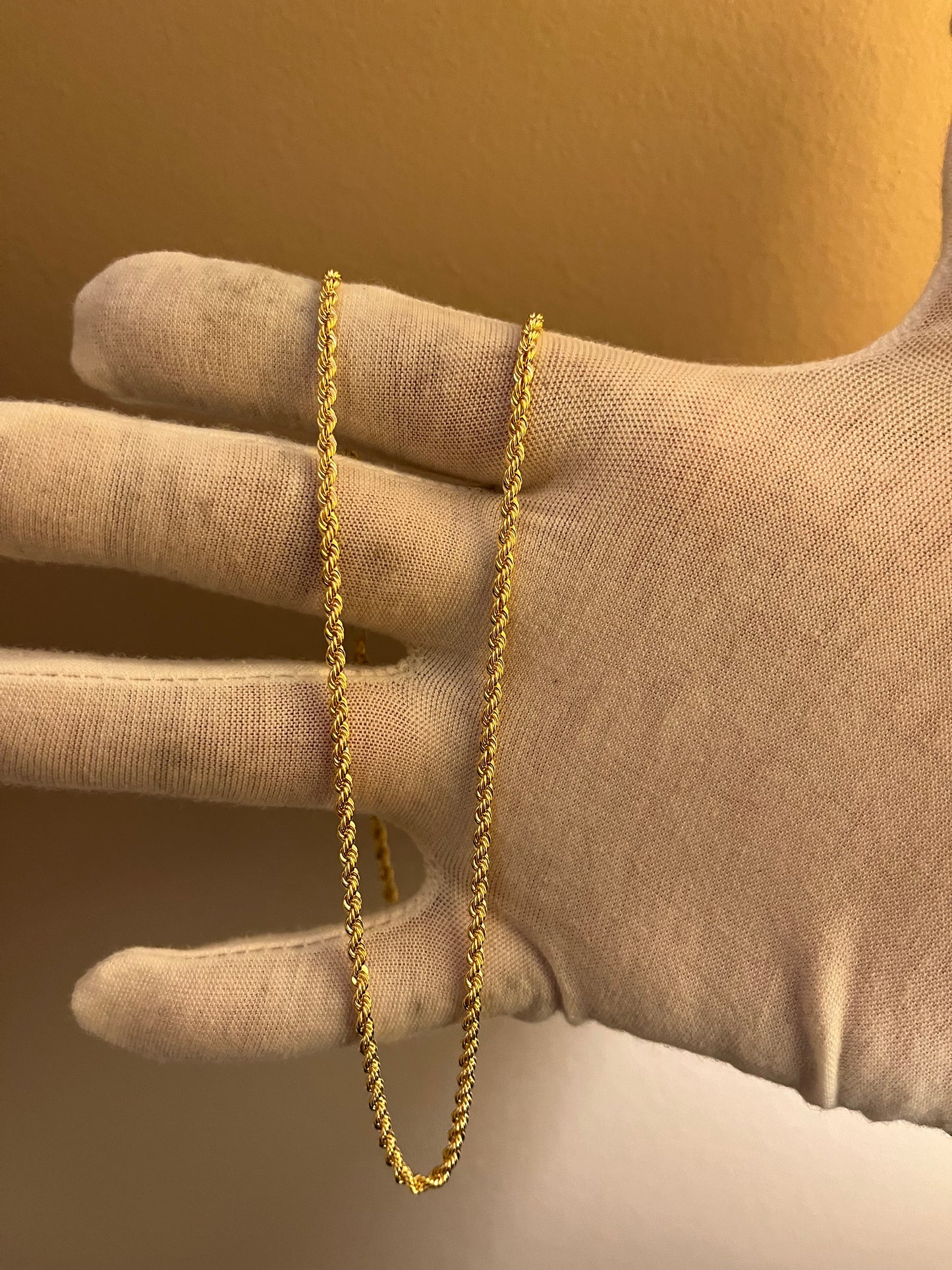 10k solid 3mm rope chain