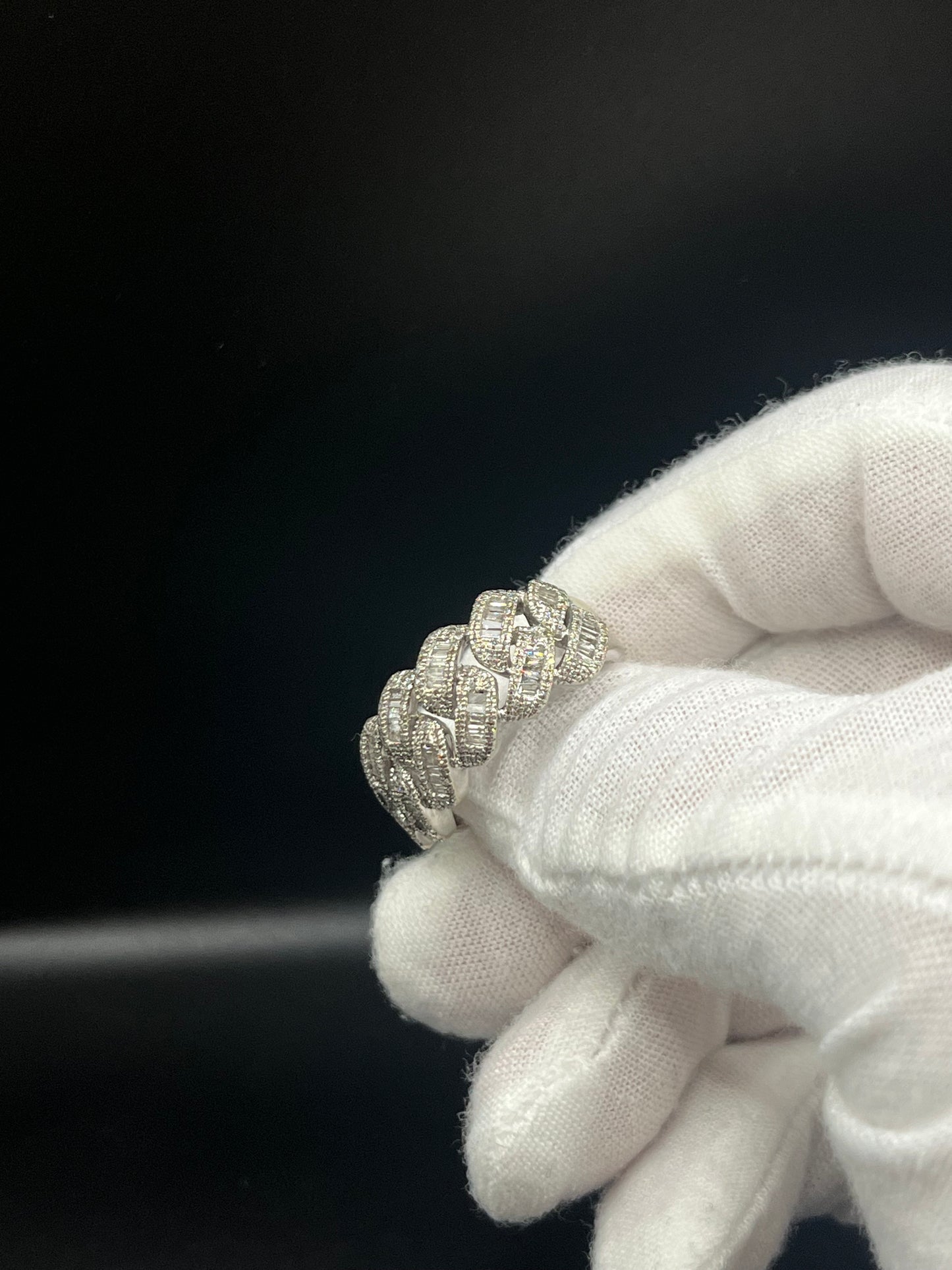 14k gold diamond Cuban ring