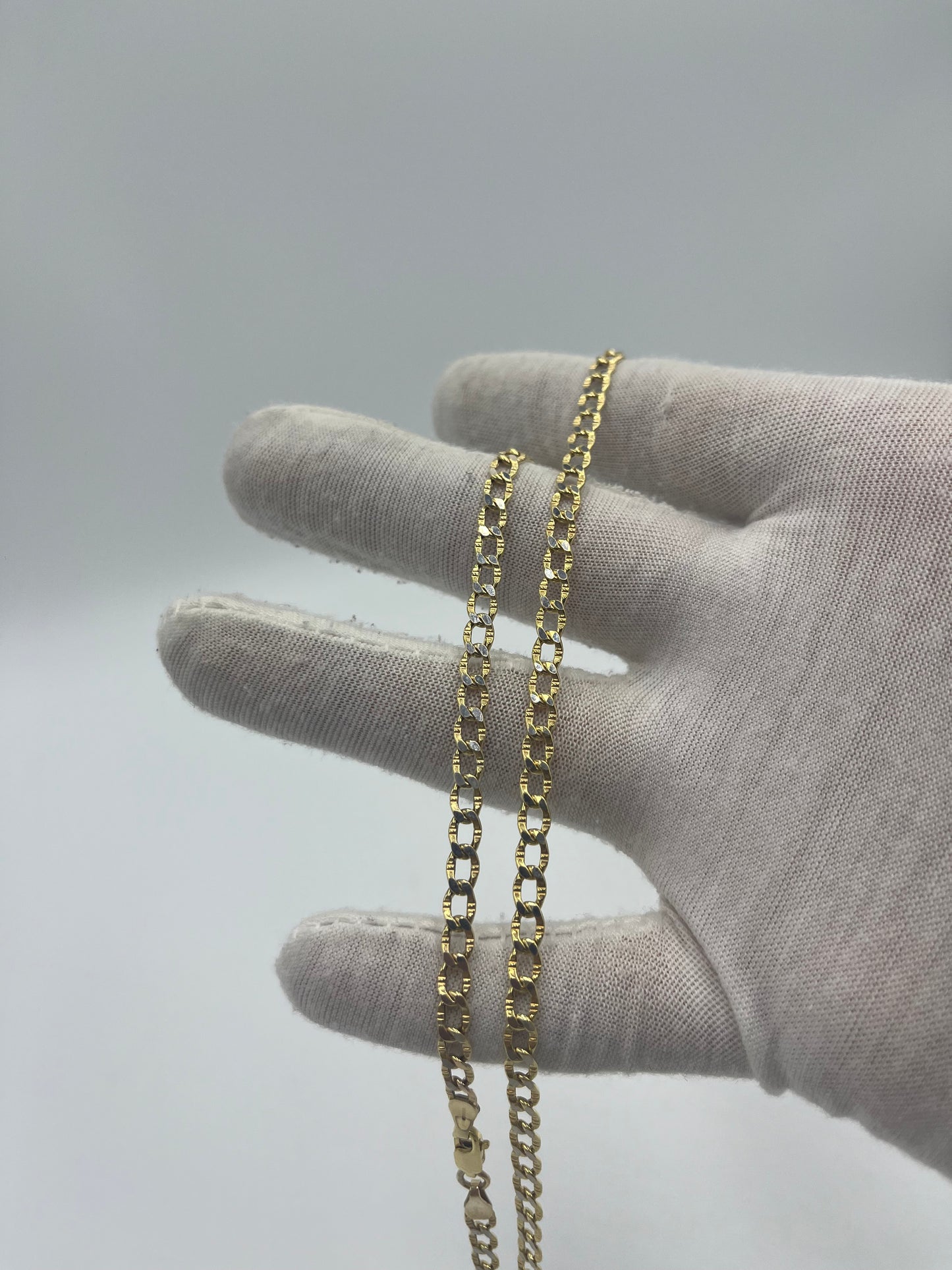 10k gold two tone curb chain