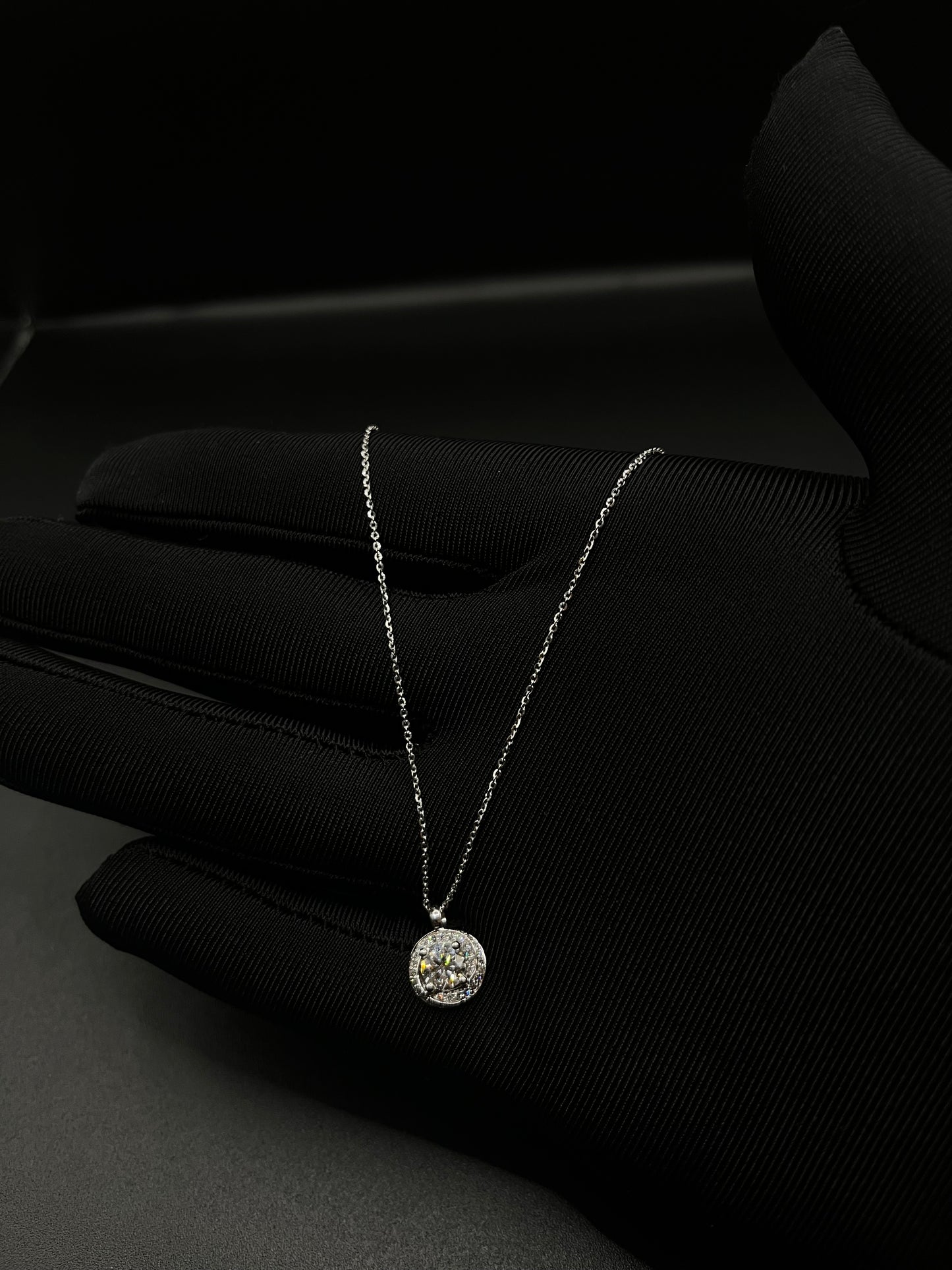 Vvs lab diamond 14k white gold chain set