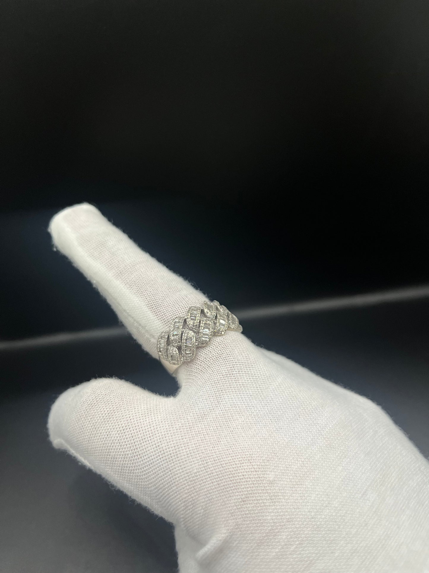 14k gold diamond Cuban ring