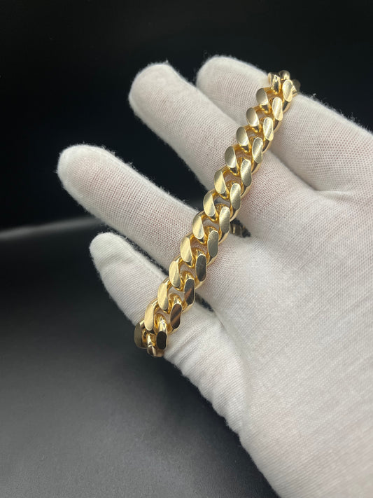 925 silver gold plated Cuban bracelet