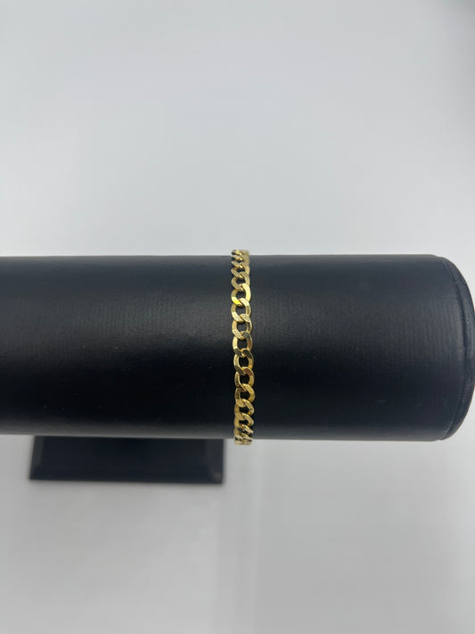 10k Gold 4.3mm Curb Cuban Bracelet