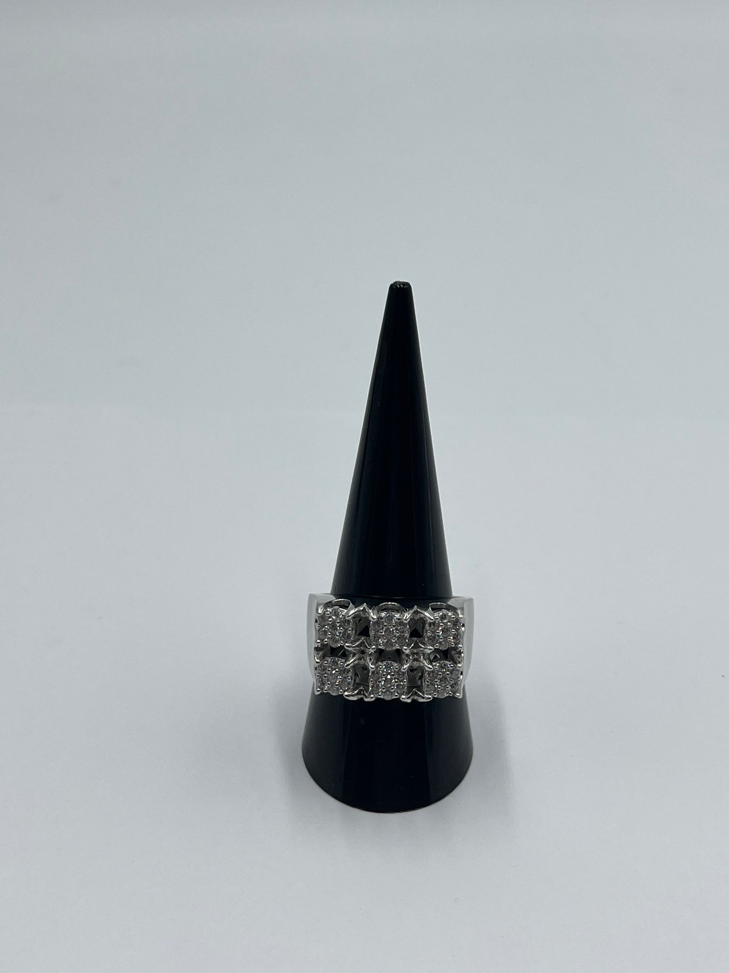 Silver cz diamond ring