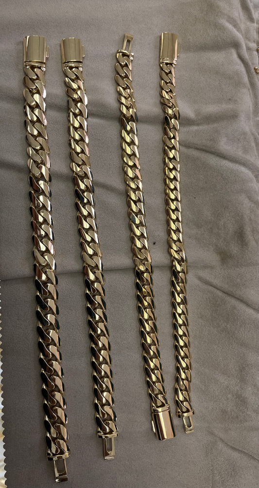 10k solid gold cuban bracelets