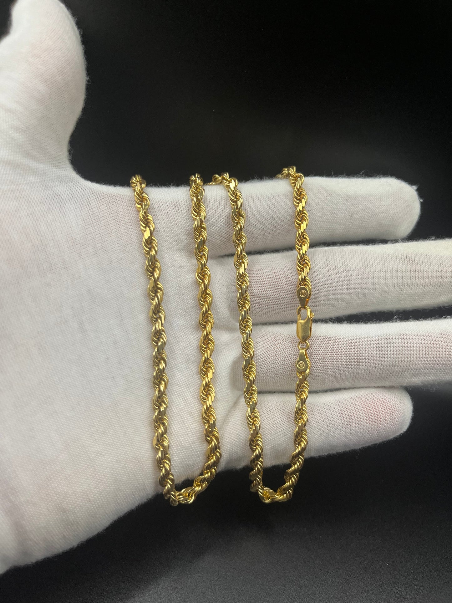 10k Solid gold 5mm rope chain