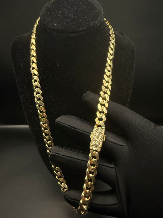 10k solid 10mm diamond cuban chain