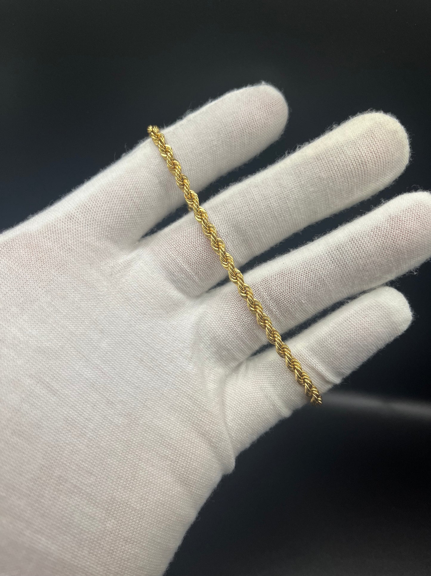 10k gold hollow rope bracelet