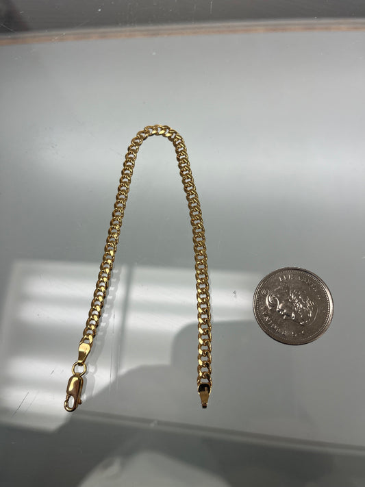 4mm 10k gold Miami Cuban Bracelet
