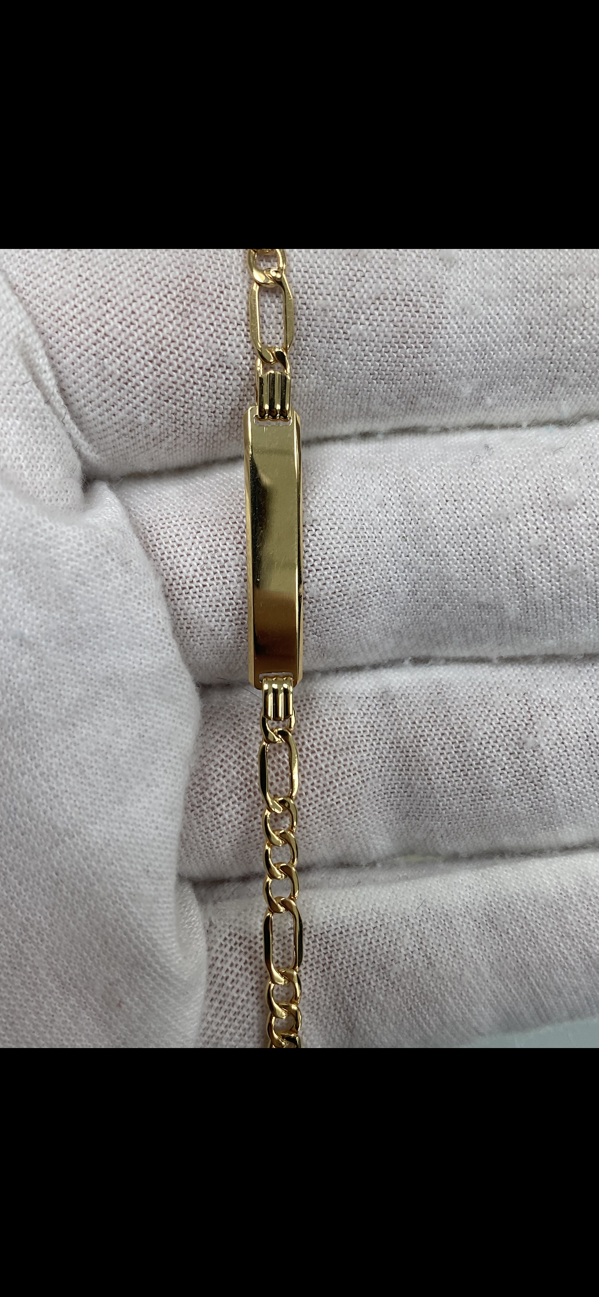 10k gold name plate bracelet