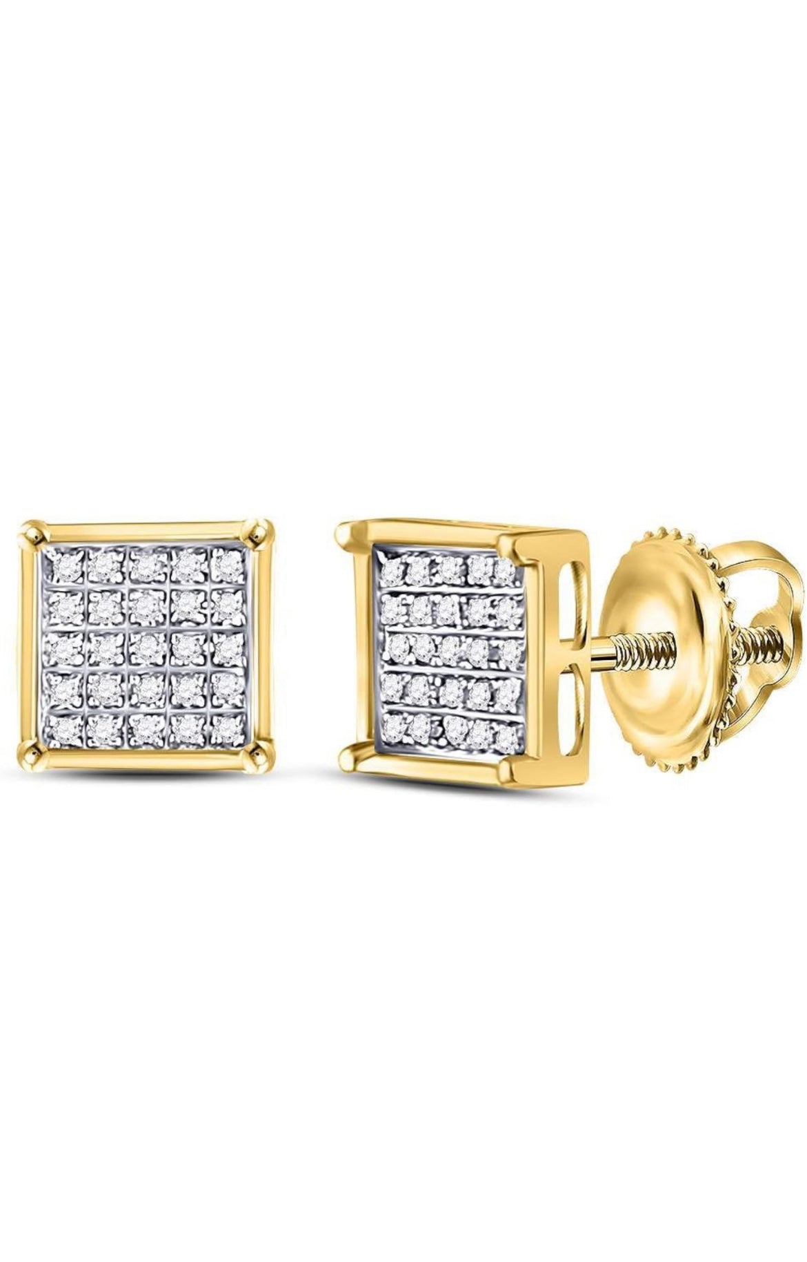 10 karat yellow gold diamond earrings