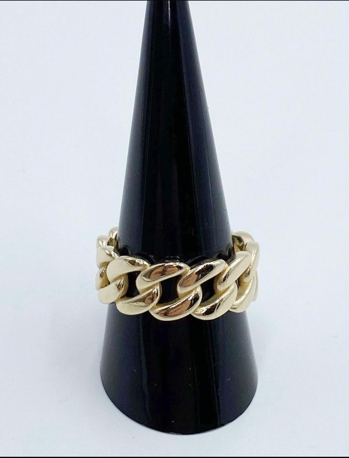 14 karat Solid gold cuban link ring