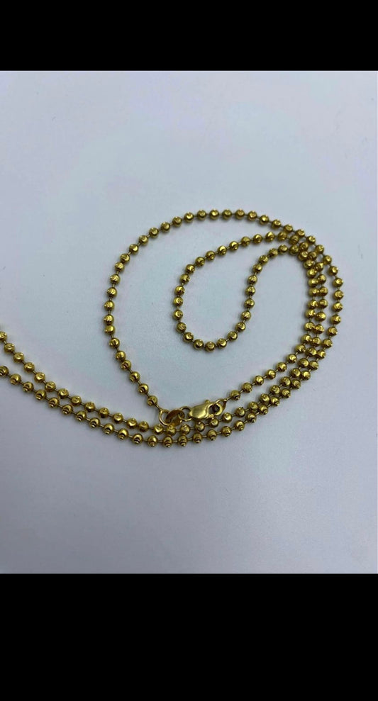 10k gold moon cut ball link chain