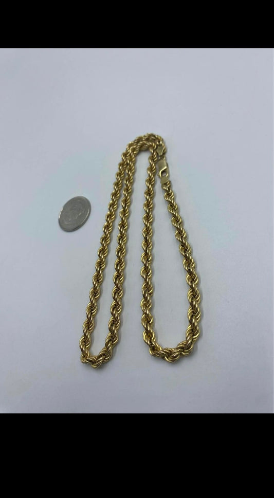 10k gold 5mm rope chain