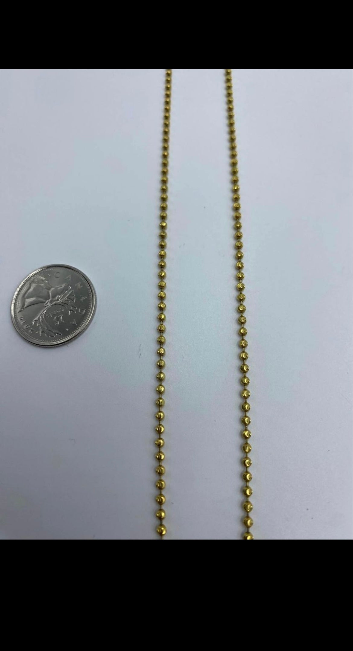 10k gold moon cut ball link chain