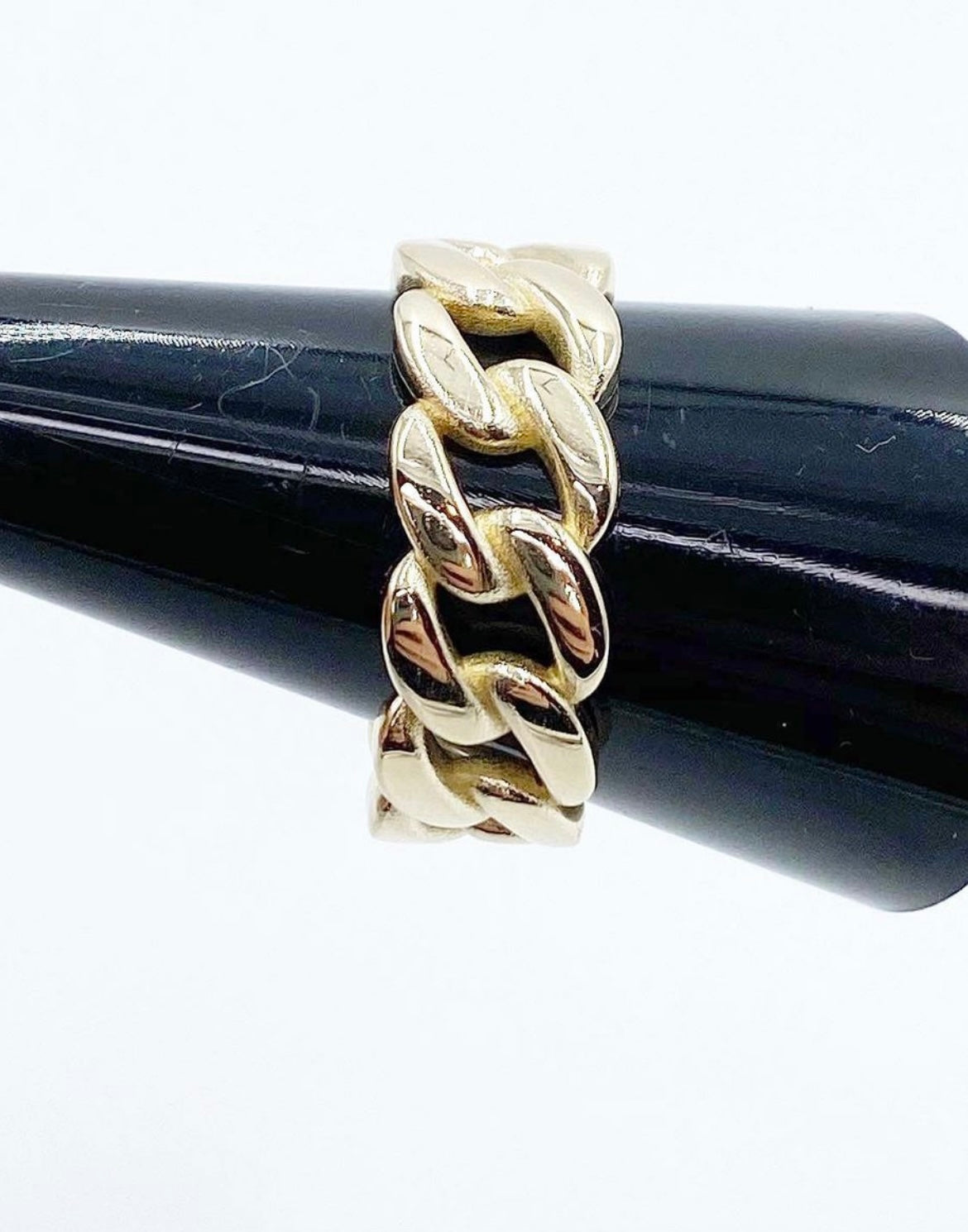 14 karat Solid gold cuban link ring