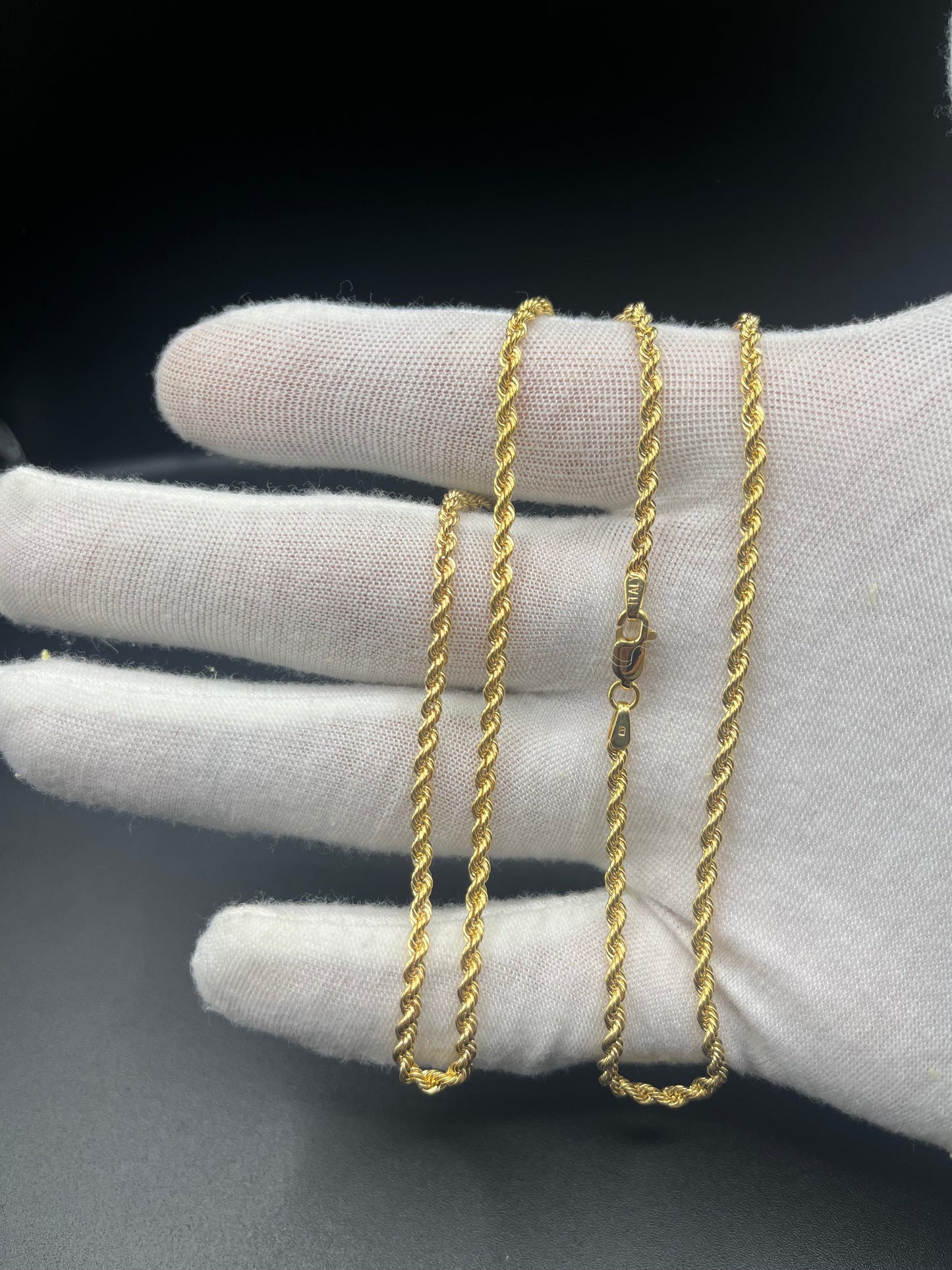 3mm 22inch 10k gold rope chain