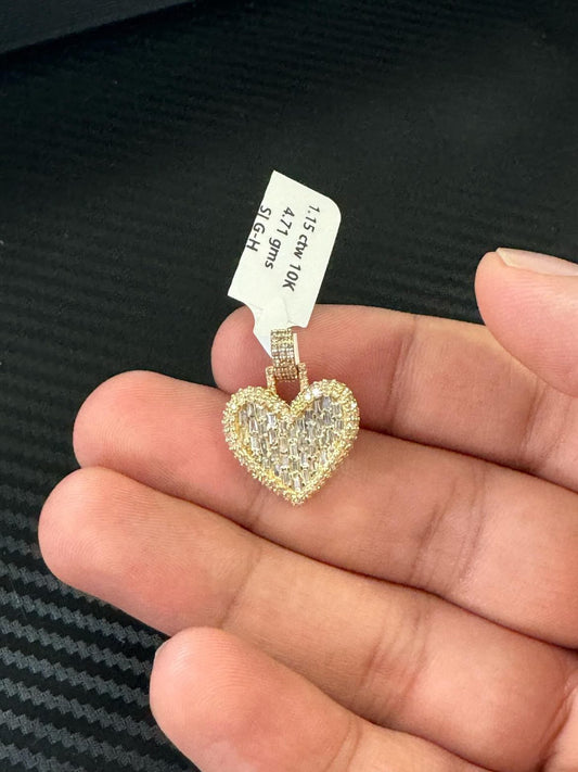 10k gold si diamond heart pendant