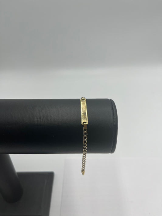 10 karat gold name plate baby bracelet