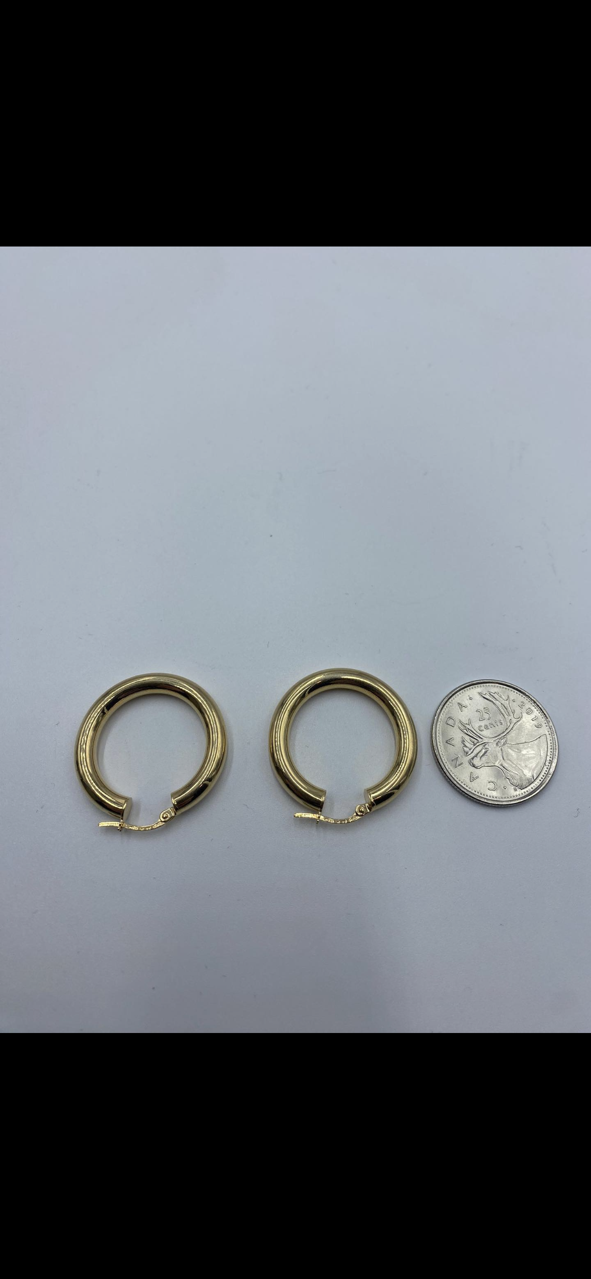 14karat gold rounded loop earrings