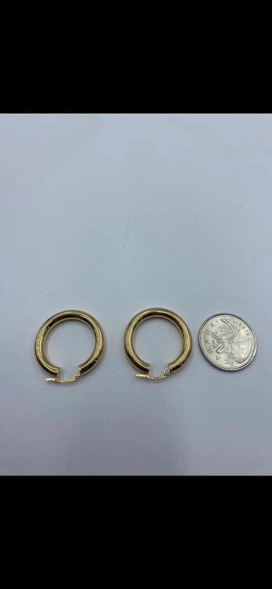 14karat gold rounded loop earrings