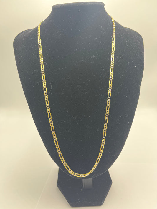 10 karat 2 tone figaro chain