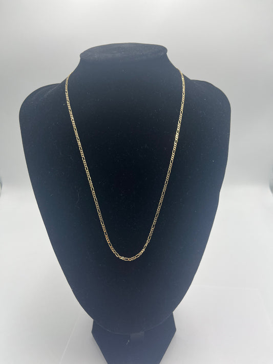 2 tone 10 karat gold solid Figaro chain