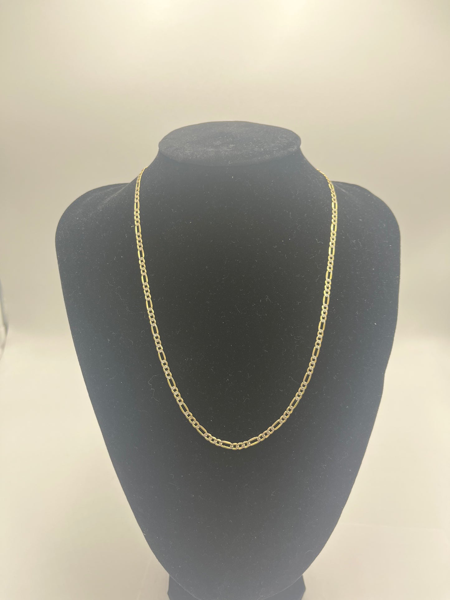 2 tone 10 karat gold figaro chain