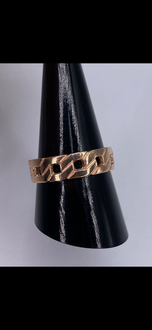 10 karat gold flat cuban link ring