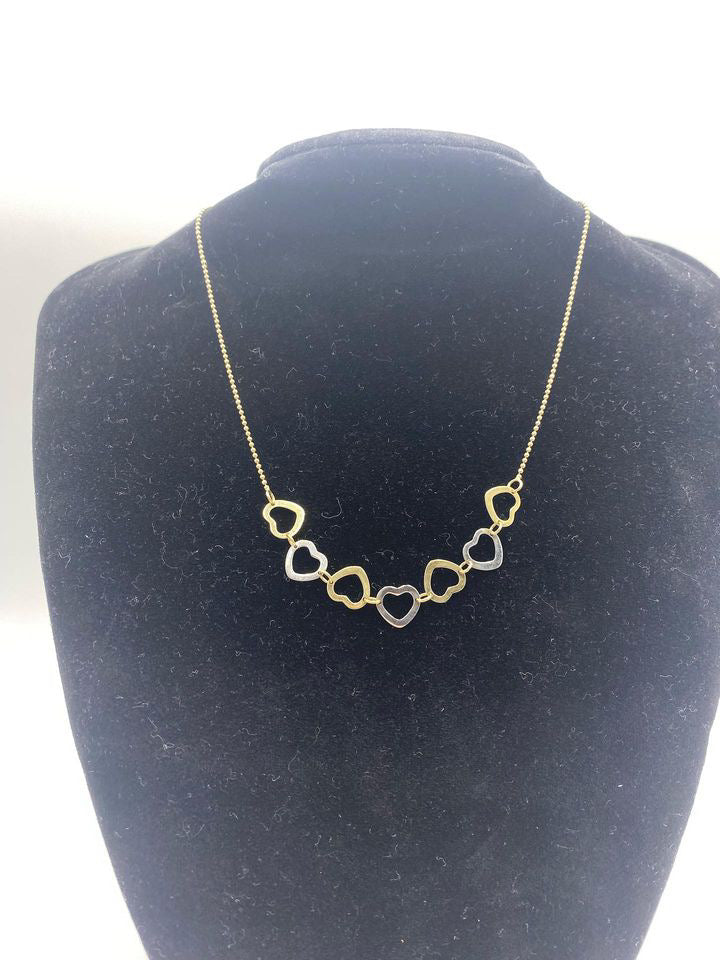 16.5 inch 2 tone 10 karat gold chain