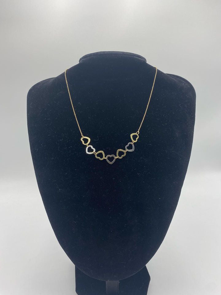 16.5 inch 2 tone 10 karat gold chain