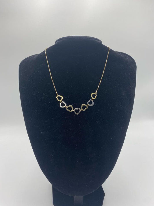 16.5 inch 2 tone 10 karat gold chain