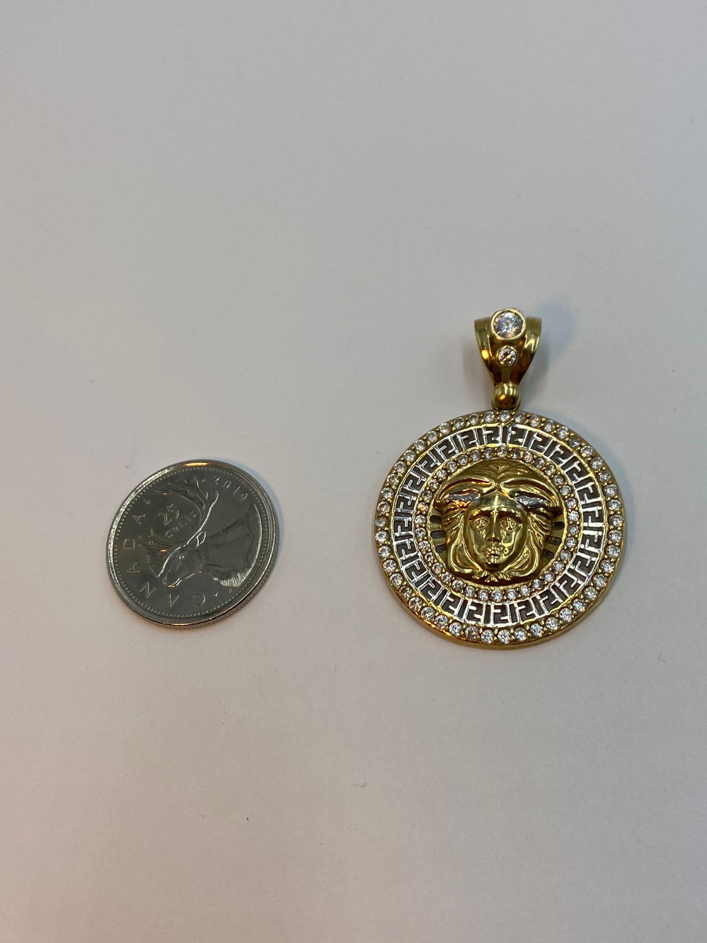 Cz 10k gold Medusa pendant