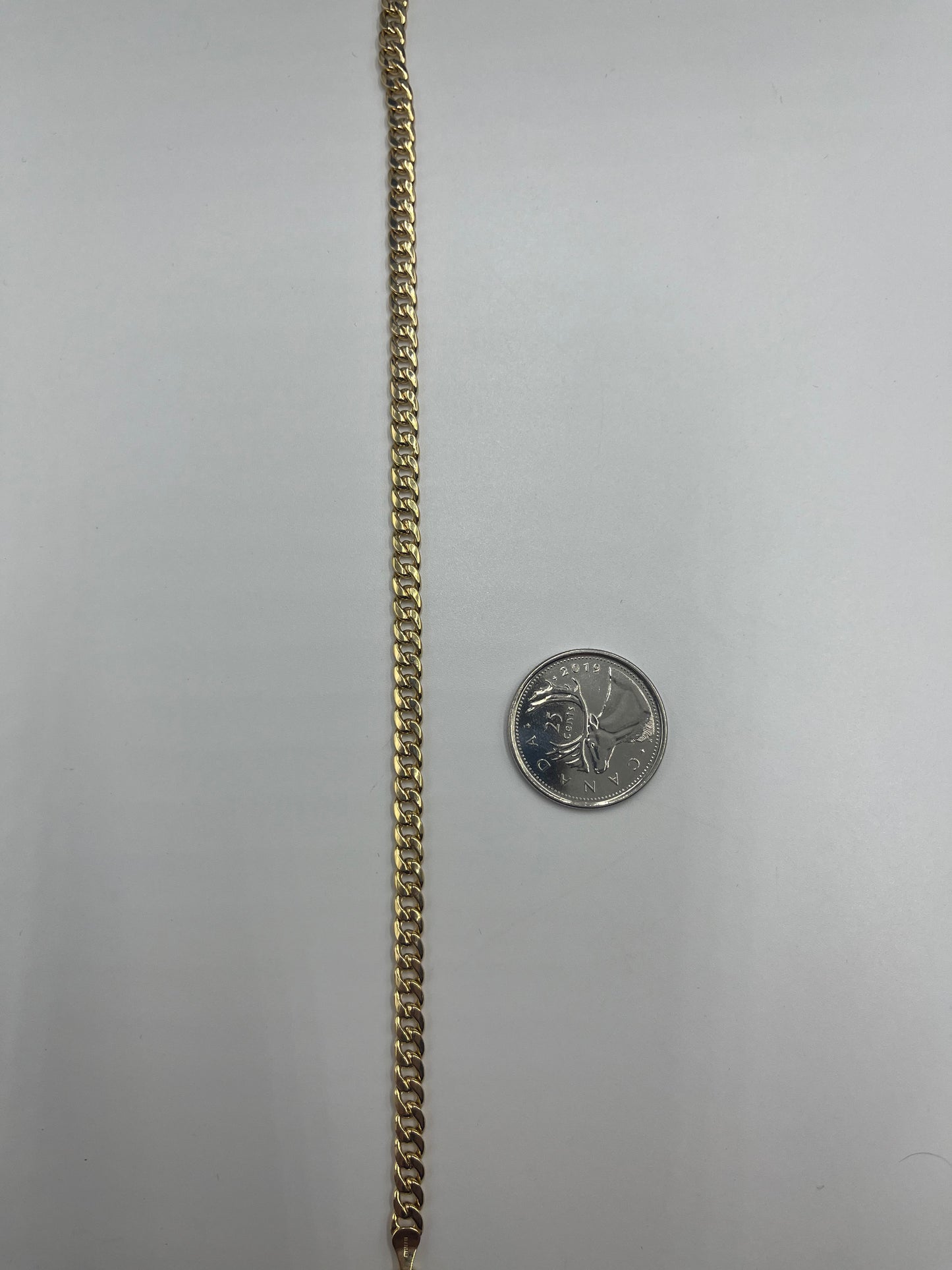 10kt gold 4mm cuban link bracelet