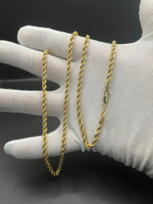 10k gold 26inch 4mm rope chain