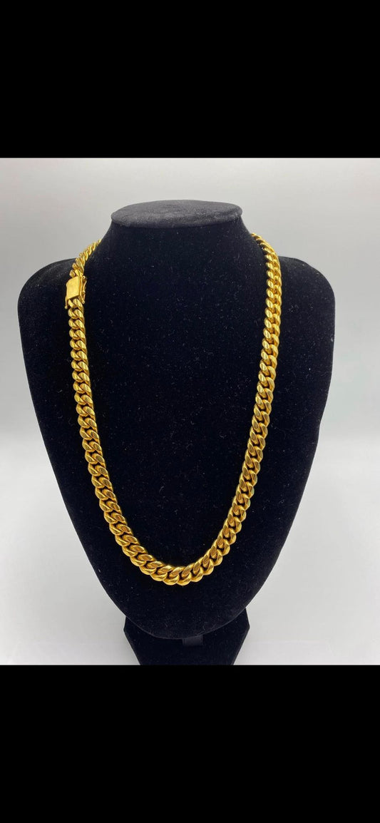 10kt 10mm cuban link necklace