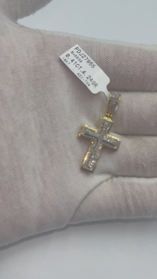 10k diamond cross pendant